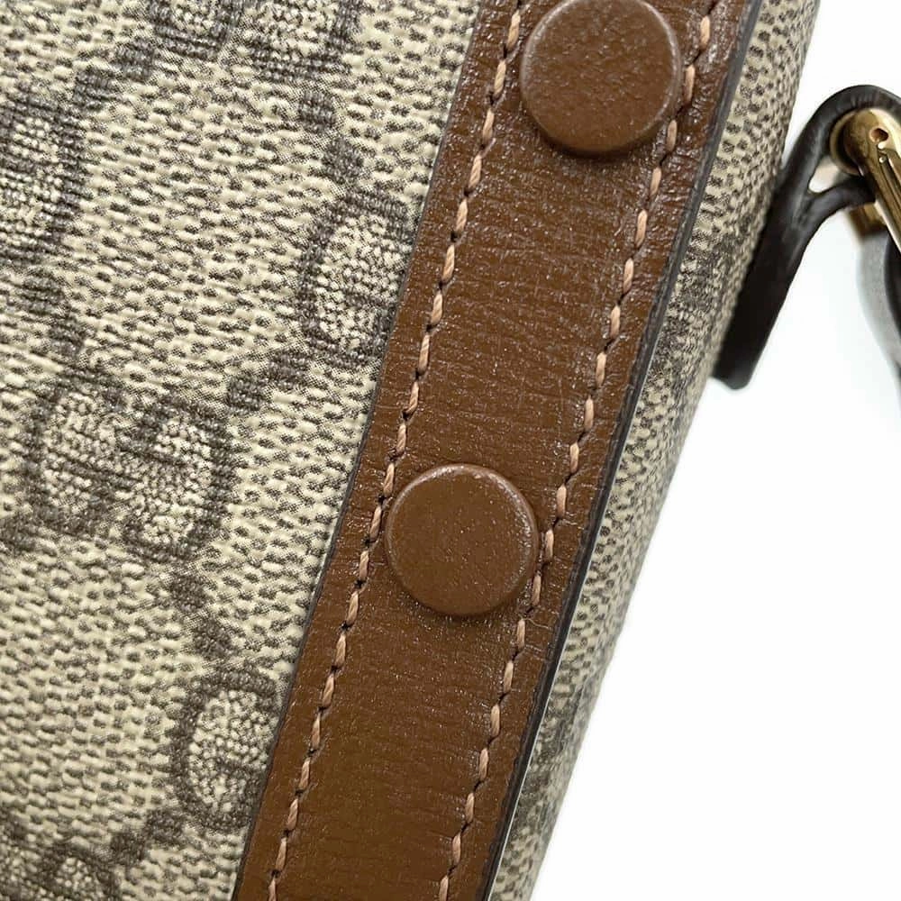 GUCCI Horsebit1955 Shoulder Bag Beige/Brown699296 PVC Leather