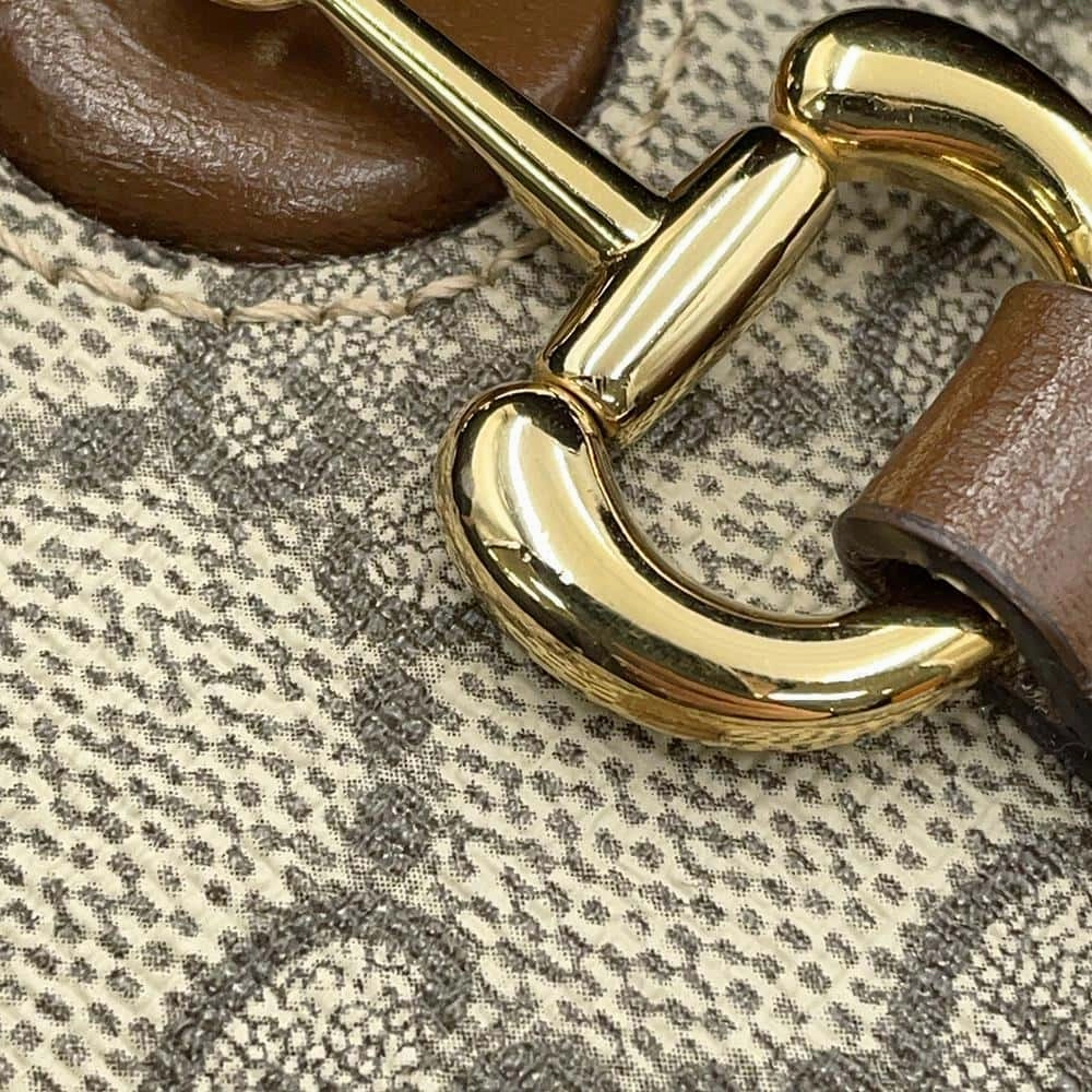 GUCCI Horsebit1955 Shoulder Bag Beige/Brown699296 PVC Leather