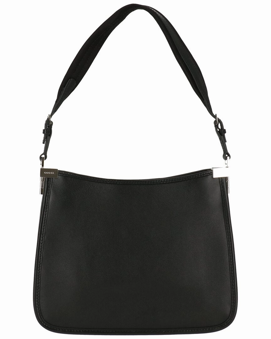 Gucci Horsebit Slim Logo Leather Shoulder Bag