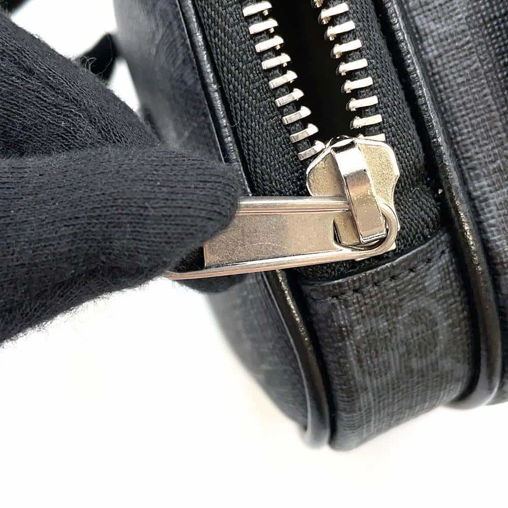 GUCCI Interlocking G Mini Shoulder Bag Black672952 GG Supreme Leather