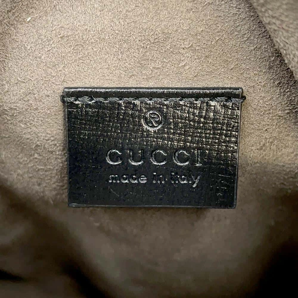 GUCCI Interlocking G Mini Shoulder Bag Black672952 GG Supreme Leather