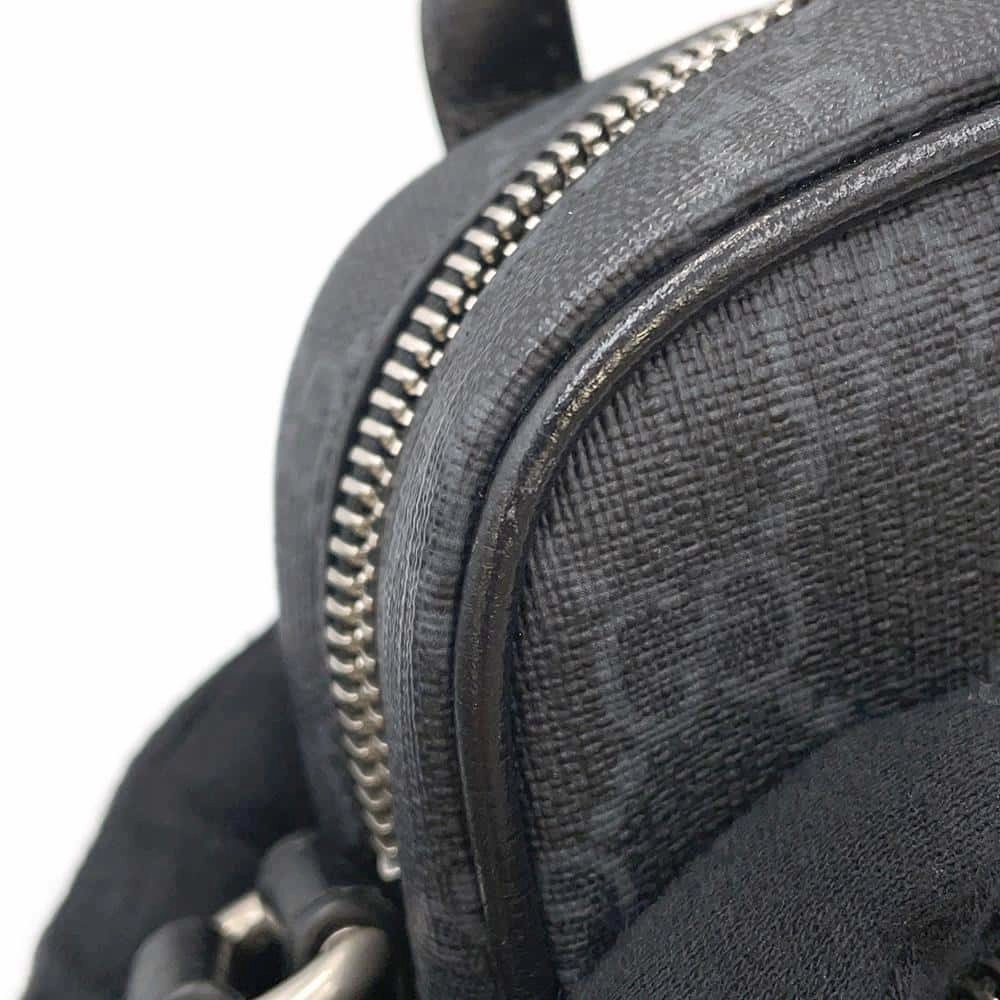 GUCCI Interlocking G Mini Shoulder Bag Black672952 GG Supreme Leather