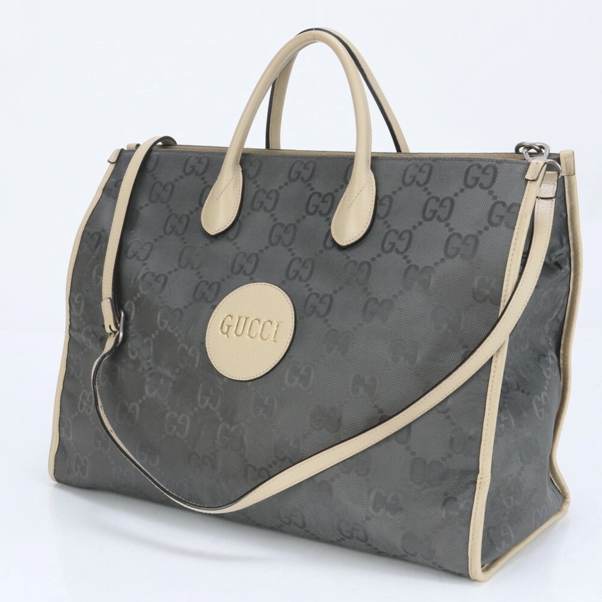 Gucci Leather Canvas Shoulder Bag (Pre-Owned)