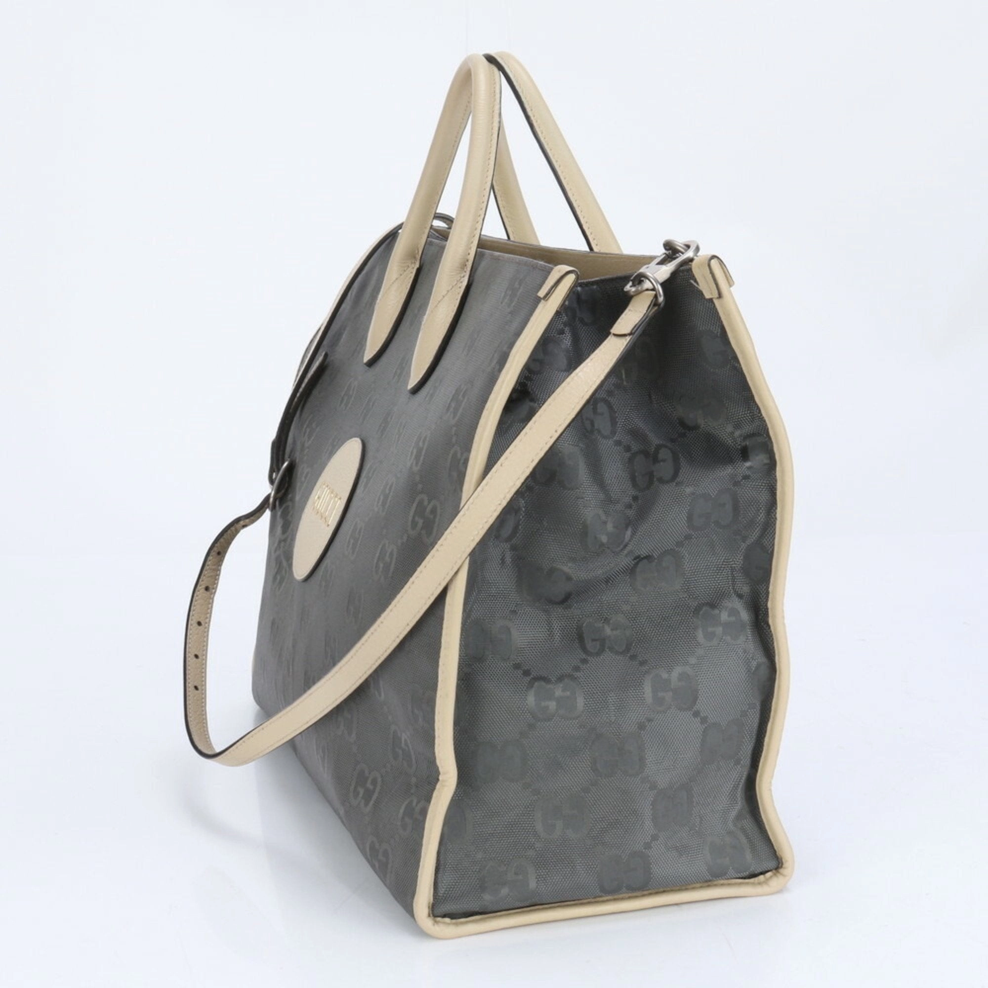 Gucci Leather Canvas Shoulder Bag (Pre-Owned)