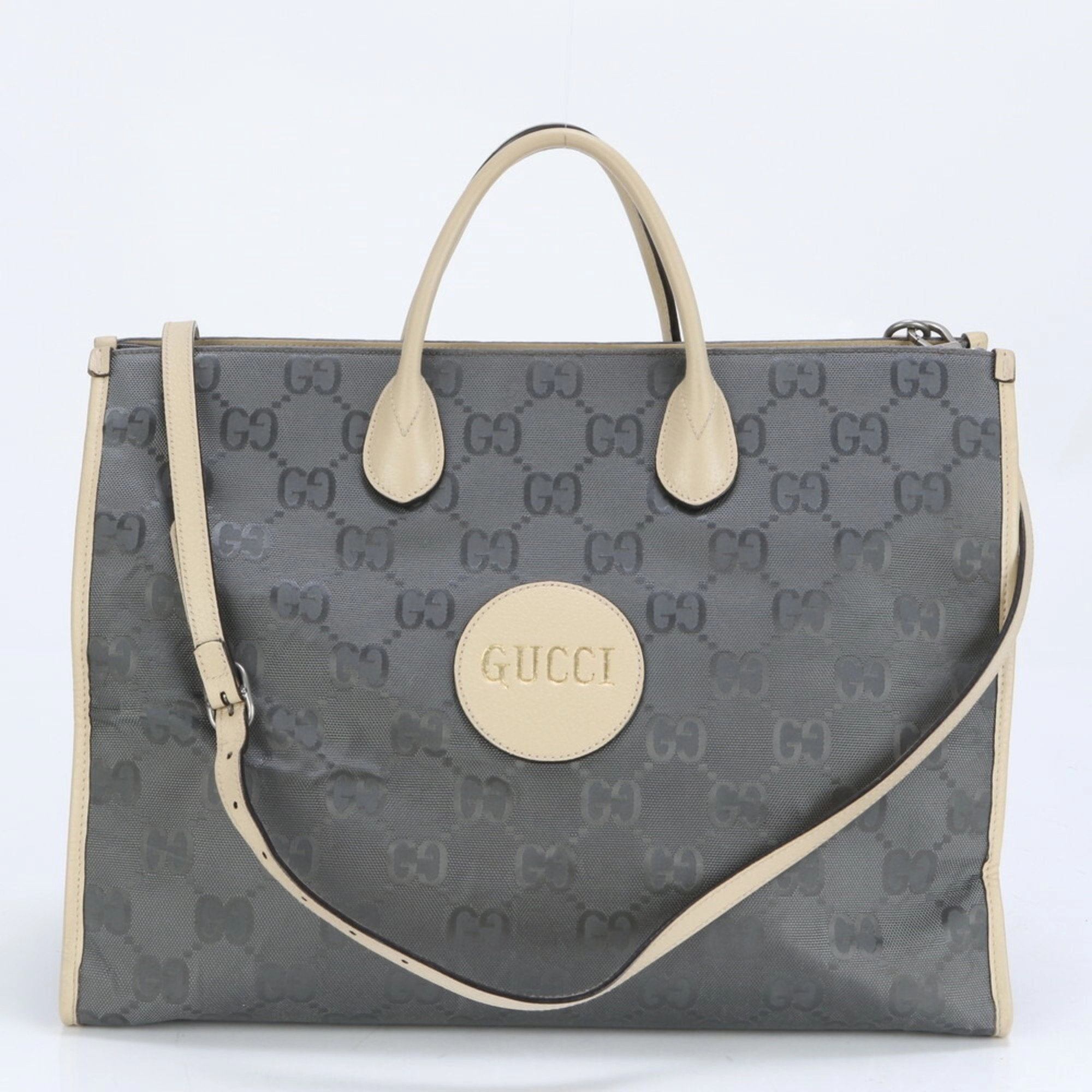 Gucci Leather Canvas Shoulder Bag (Pre-Owned)