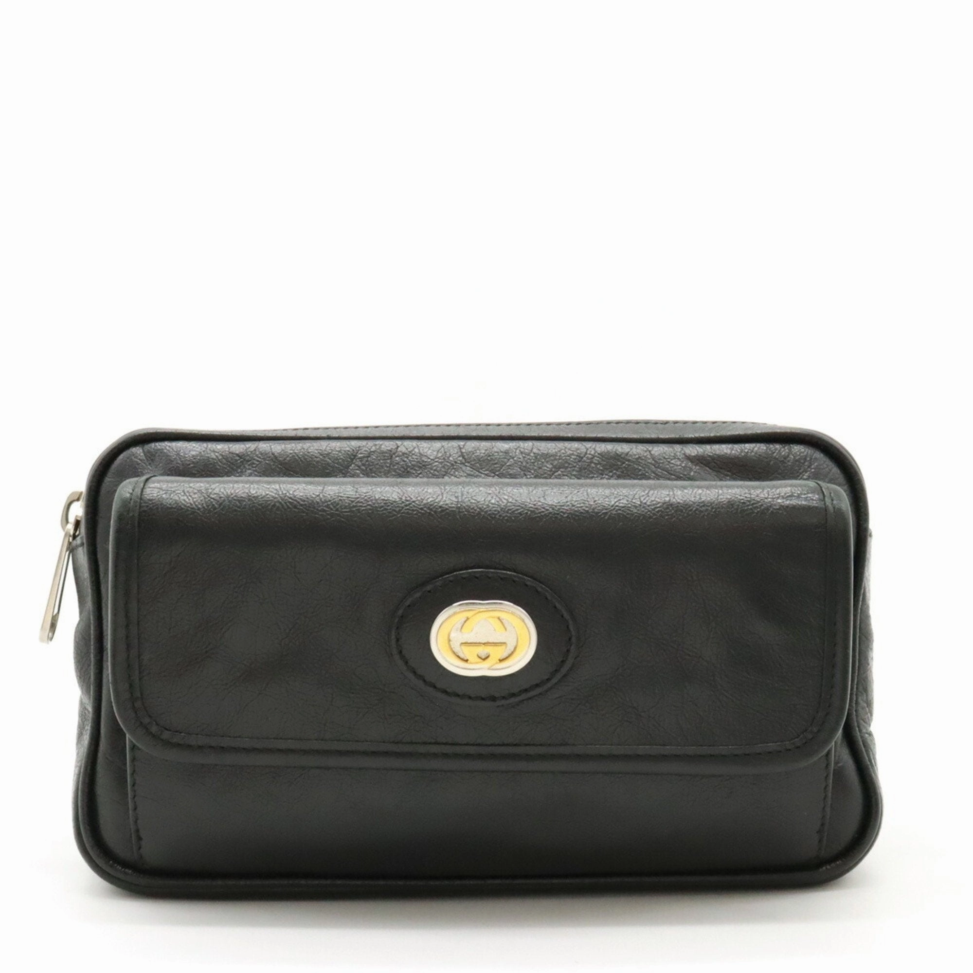 Gucci Leather Clutch Bag Fanny Pack Sling Bag (Pre-Owned)