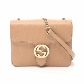 Gucci Leather Interlocking G Shoulder Bag