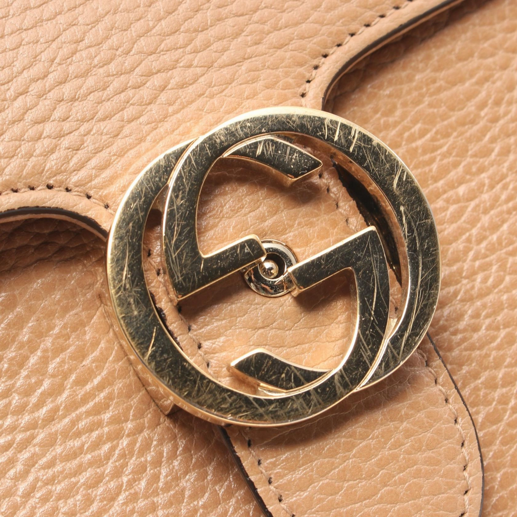 Gucci Leather Interlocking G Shoulder Bag