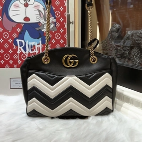 Gucci Marmont Black White Shoulder Bag