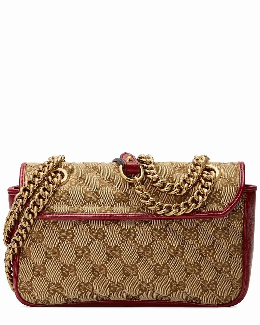 Gucci Marmont Mini GG Canvas & Leather Shoulder Bag, Red