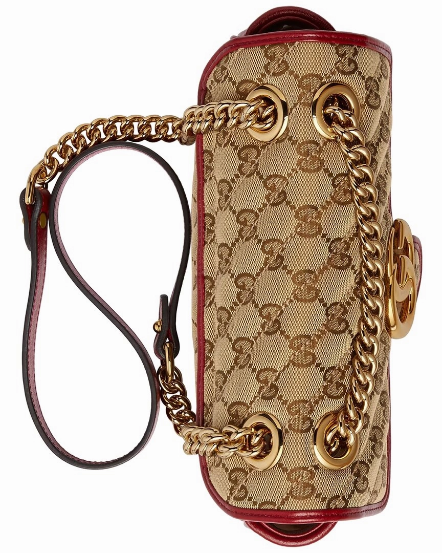 Gucci Marmont Mini GG Canvas & Leather Shoulder Bag, Red