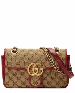 Gucci Marmont Mini GG Canvas & Leather Shoulder Bag, Red