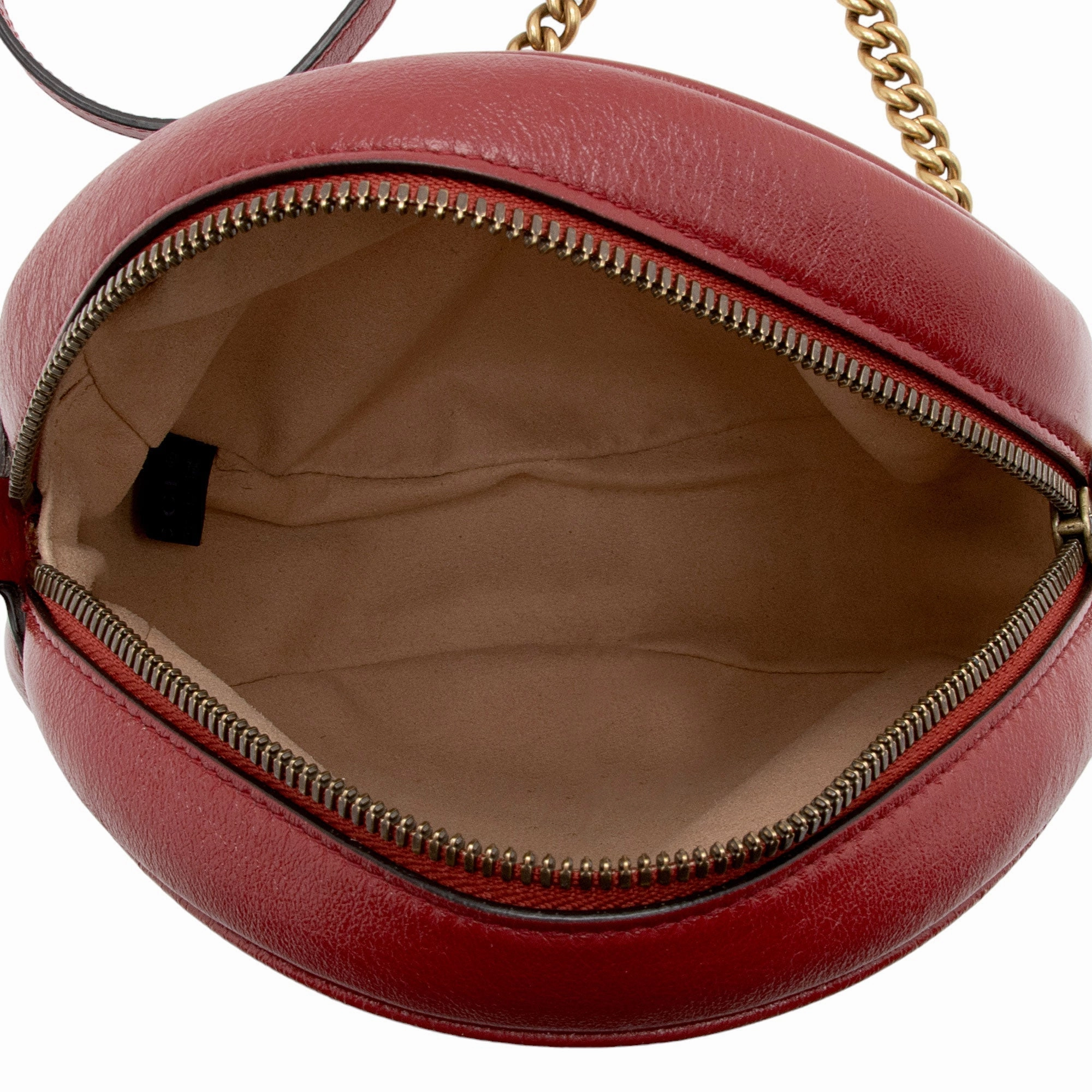 Gucci Matelasse Leather GG Marmont Round Mini Shoulder Bag (SHF-yCEFTL)