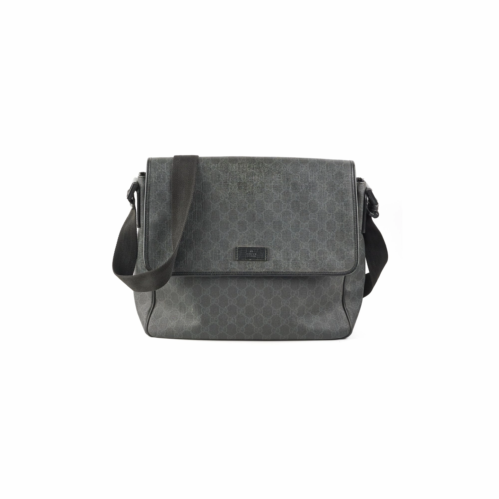 Gucci Mens Black Shoulder Monogram Bag