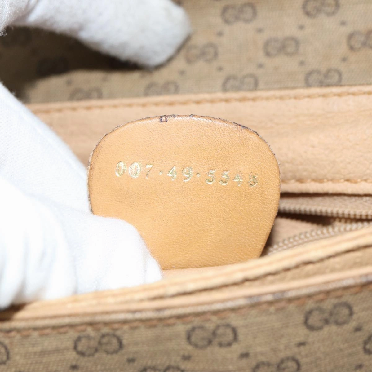 GUCCI Micro GG Supreme Shoulder Bag PVC Leather Beige 007 49 5548  th4994