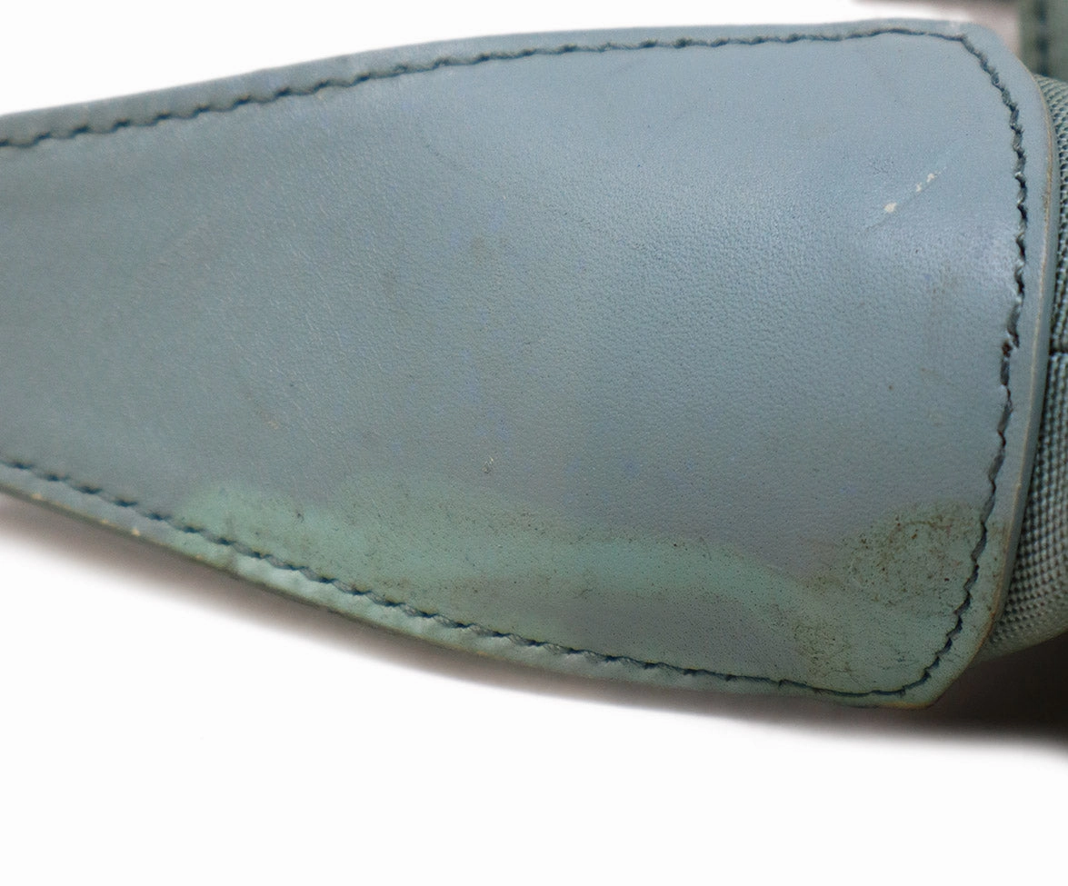 Gucci Mint Green Canvas & Leather Shoulder Bag