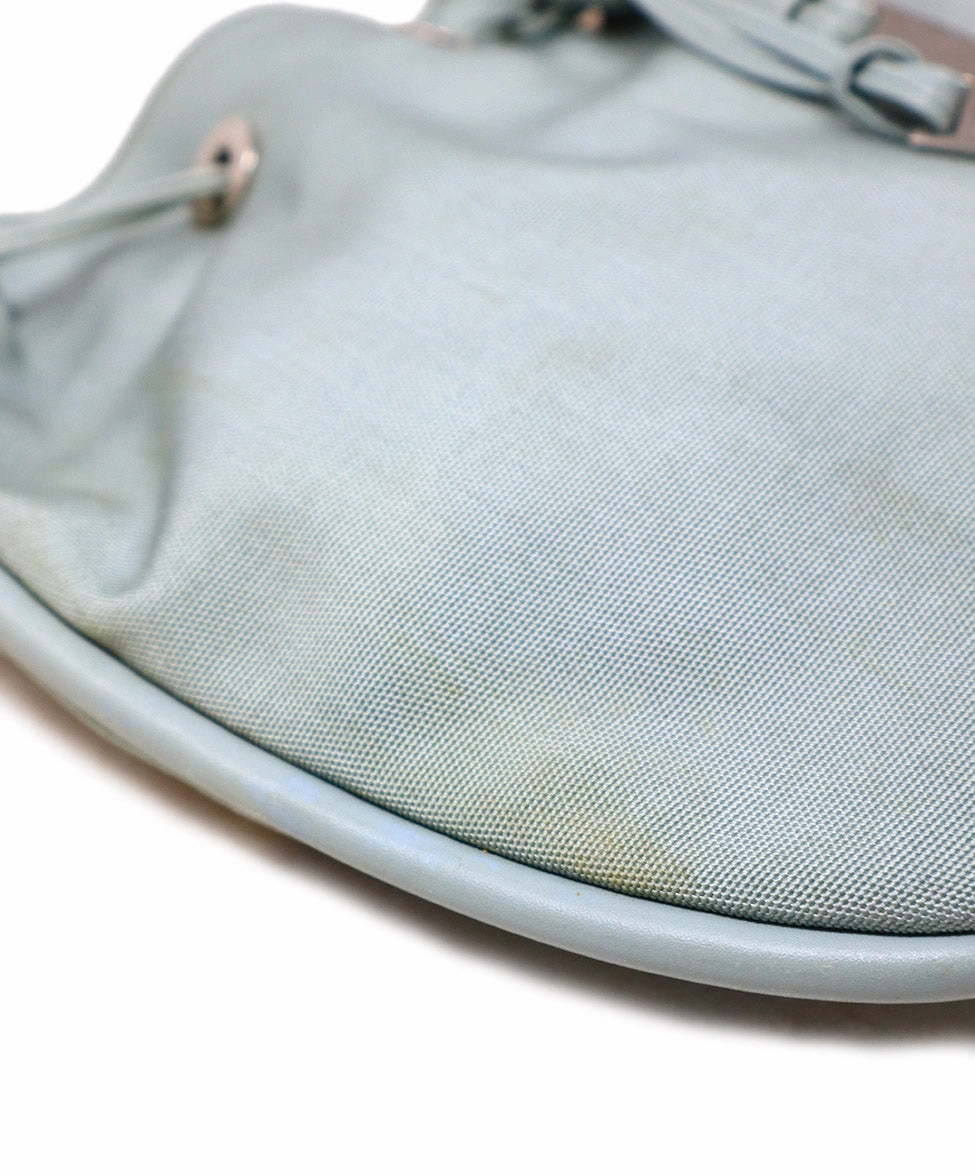 Gucci Mint Green Canvas & Leather Shoulder Bag