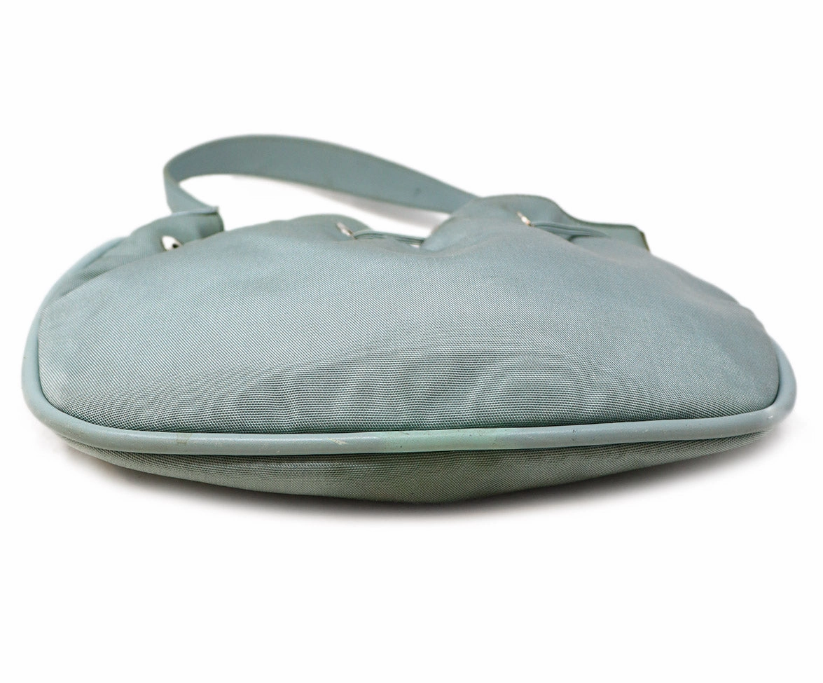 Gucci Mint Green Canvas & Leather Shoulder Bag