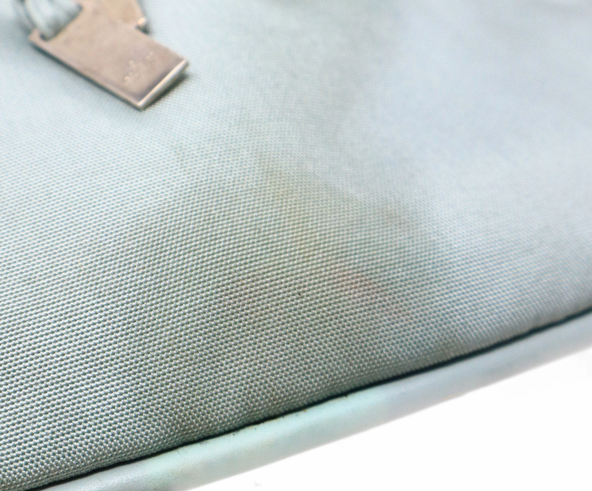 Gucci Mint Green Canvas & Leather Shoulder Bag