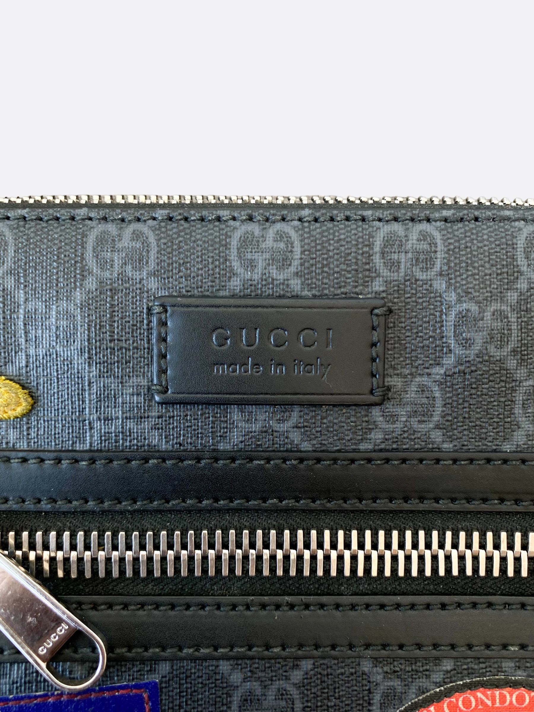Gucci Monogram Patch Night Courier Messenger Bag