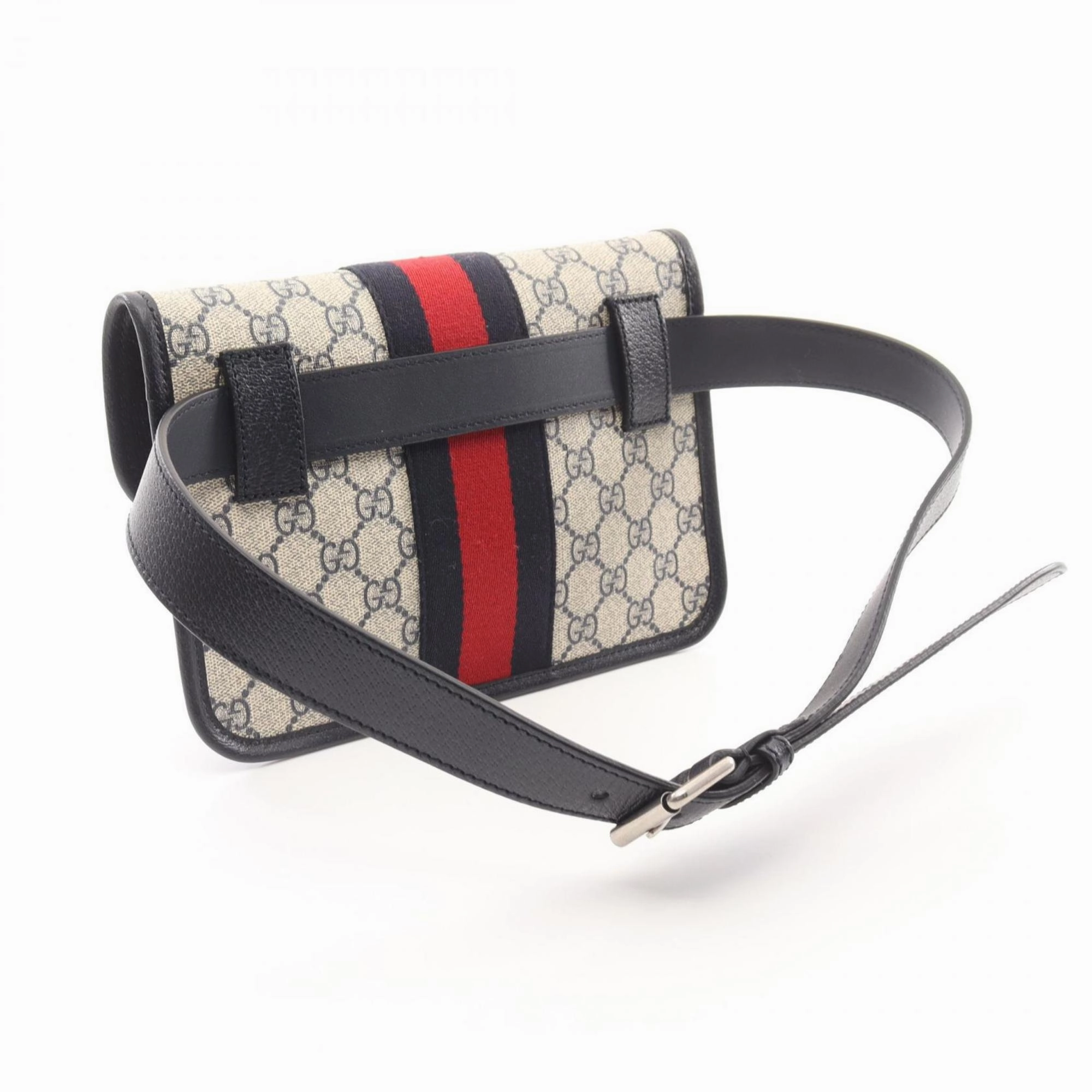 Gucci  Navy Pvc Leather Fanny Pack (Pre-Owned)