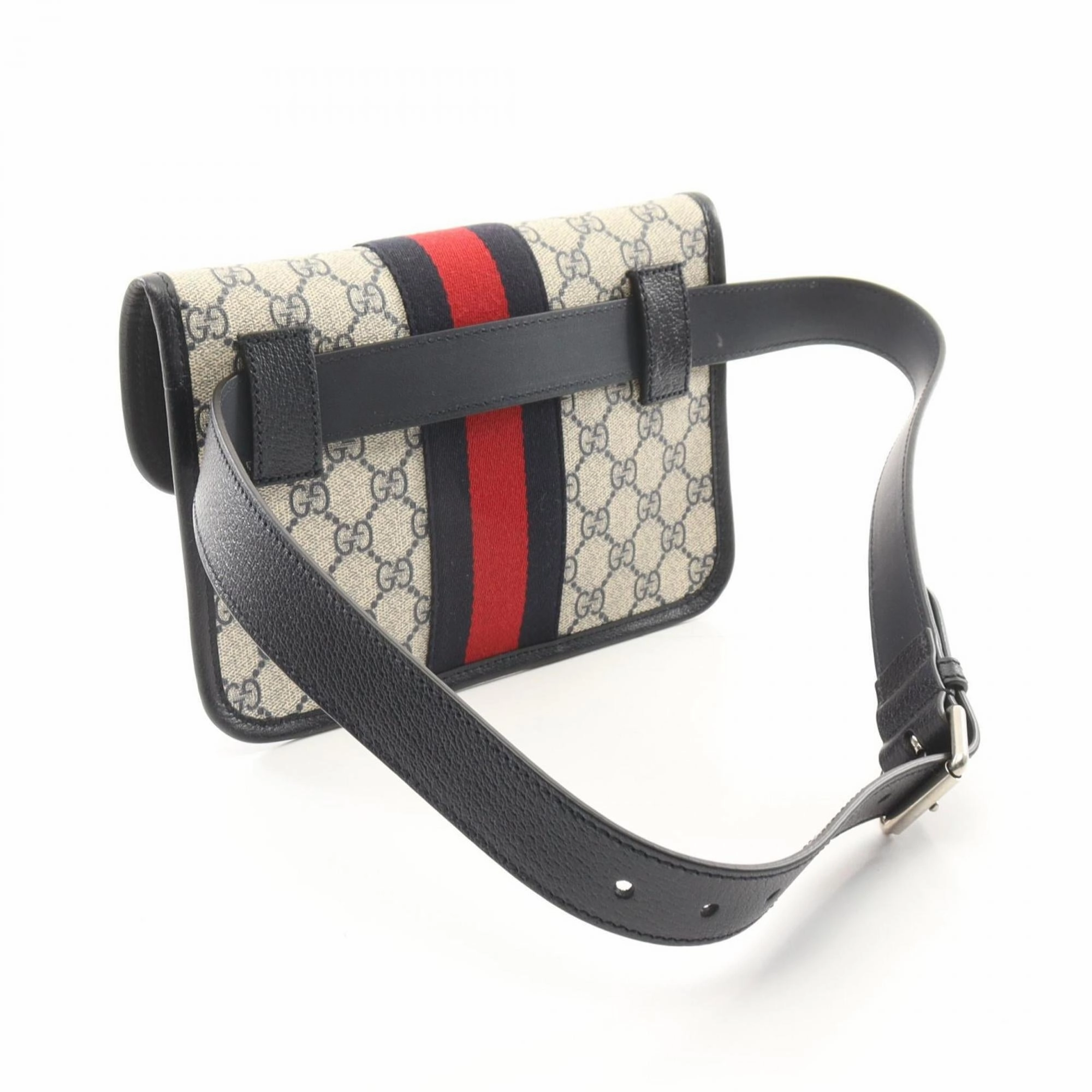 Gucci  Navy Pvc Leather Fanny Pack Sling Bag (Pre-Owned)