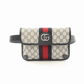 Gucci  Navy Pvc Leather Fanny Pack Sling Bag (Pre-Owned)