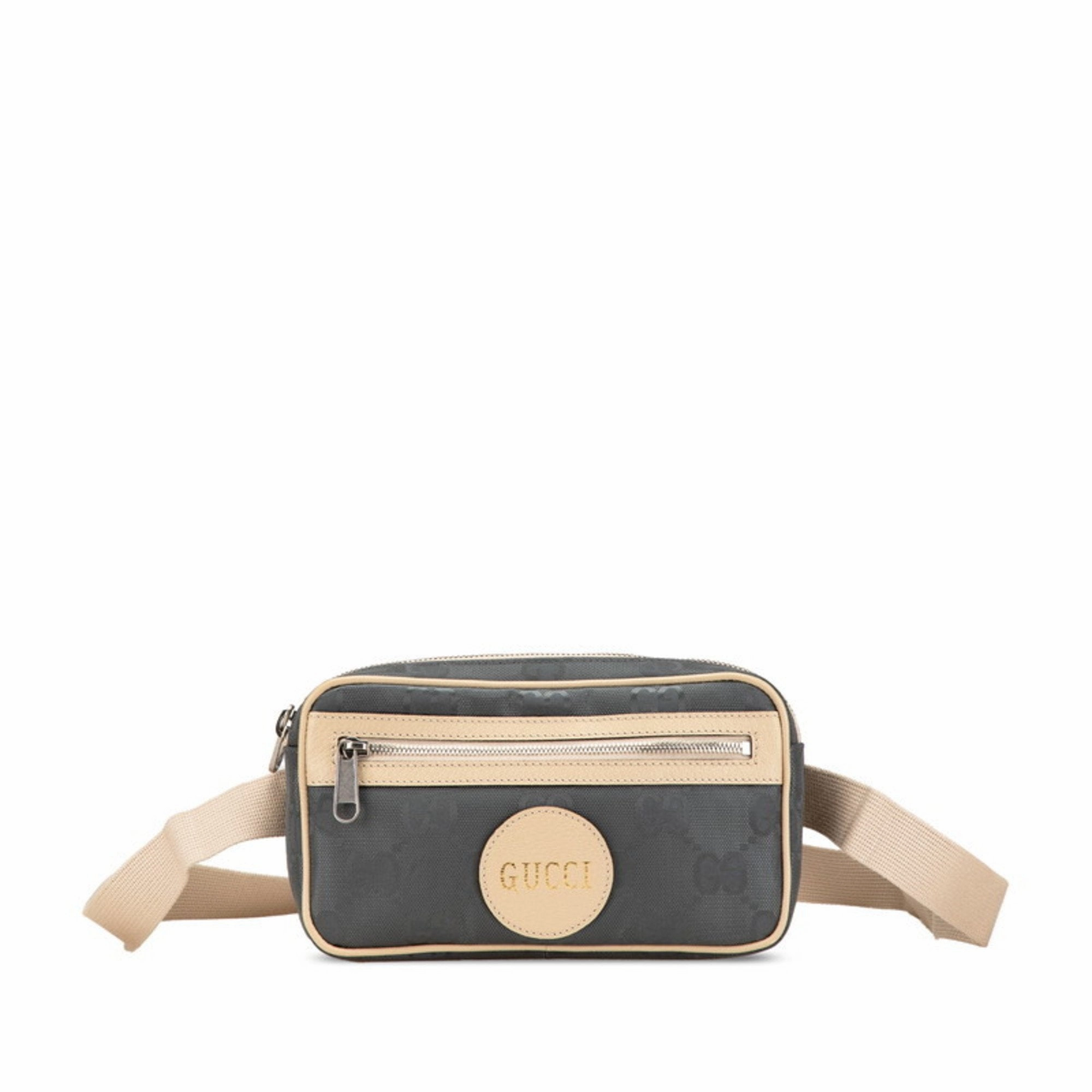 Gucci  Nylon Leather Fanny Pack Sling Bag (Pre-Owned)