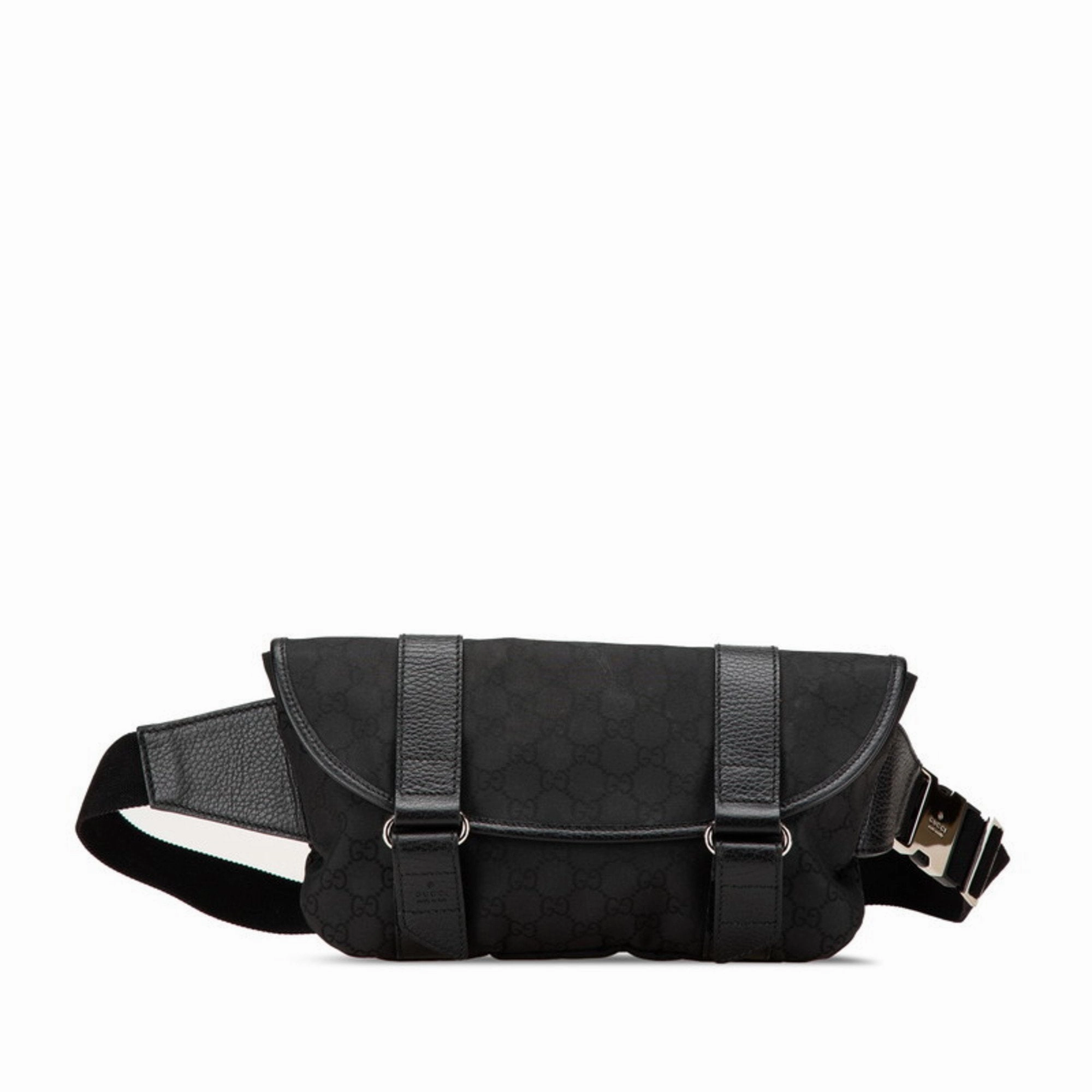 Gucci Nylon Leather Fanny Pack Sling Bag (Pre-Owned)