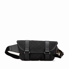 Gucci Nylon Leather Fanny Pack Sling Bag (Pre-Owned)