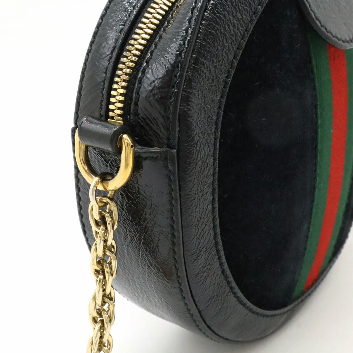 Gucci Ophidia GG Marmont Suede Patent Leather Shoulder Bag