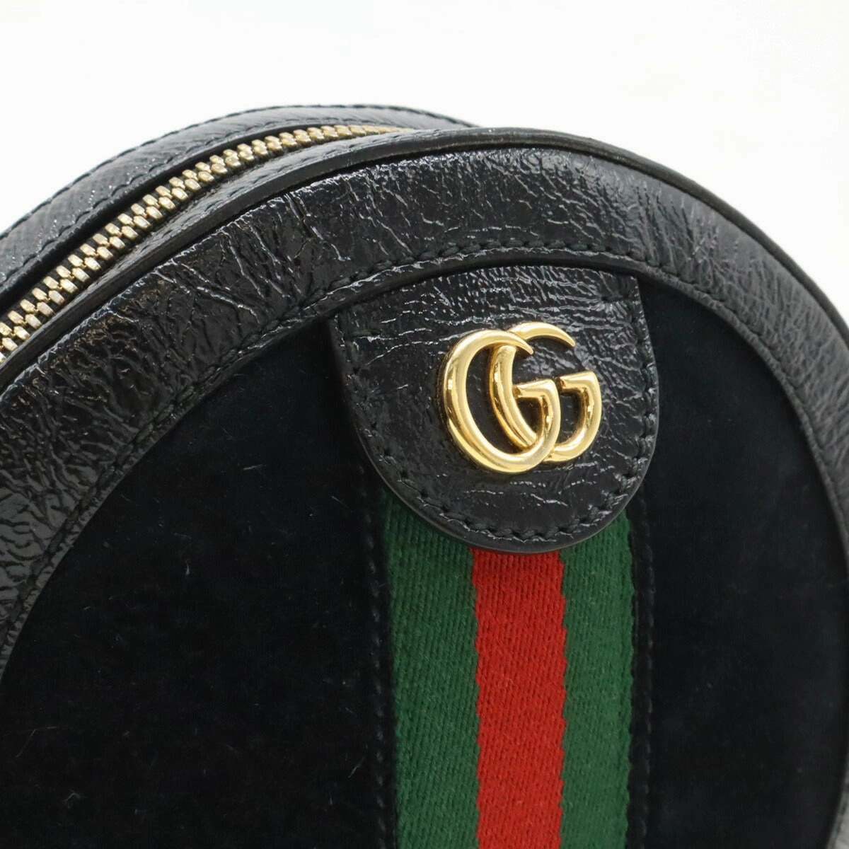 Gucci Ophidia GG Marmont Suede Patent Leather Shoulder Bag