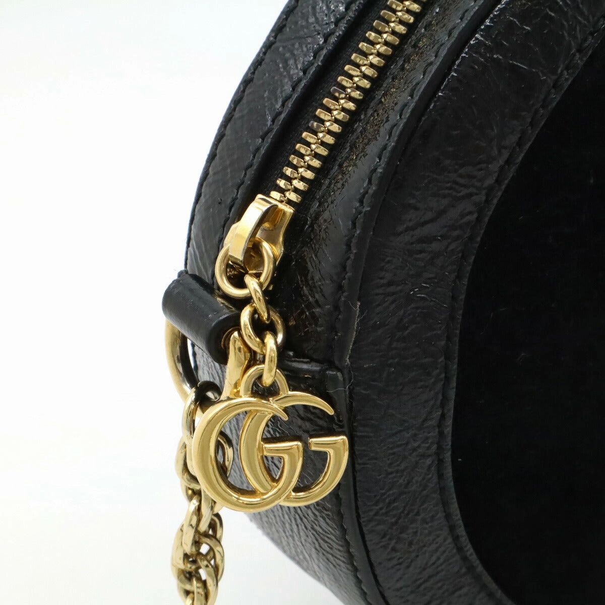 Gucci Ophidia GG Marmont Suede Patent Leather Shoulder Bag