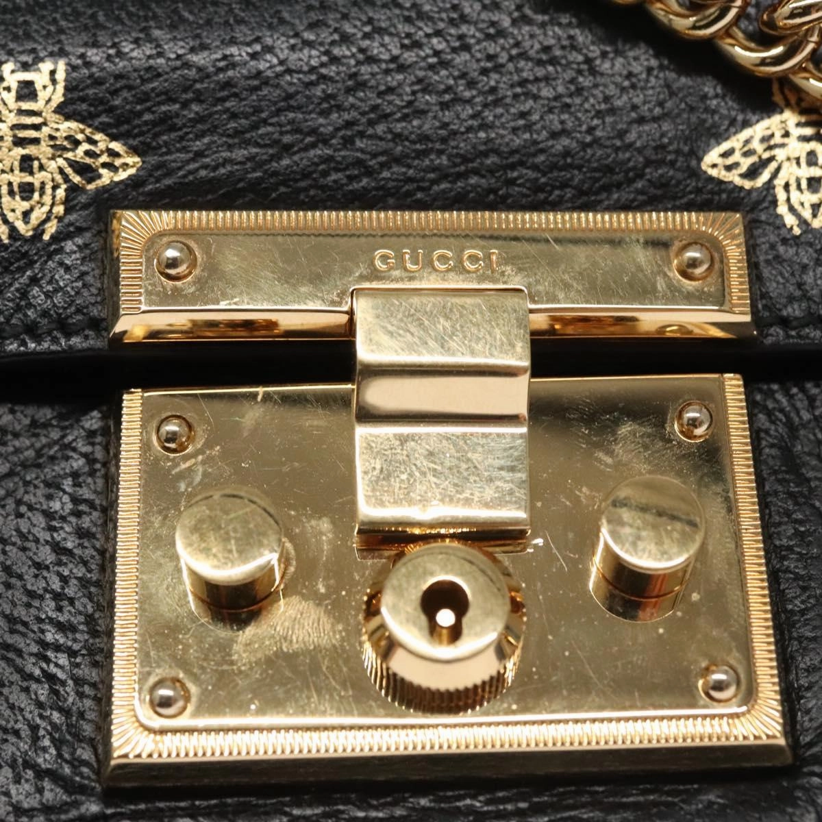 Gucci Padlock Black Leather Shoulder Bag ()