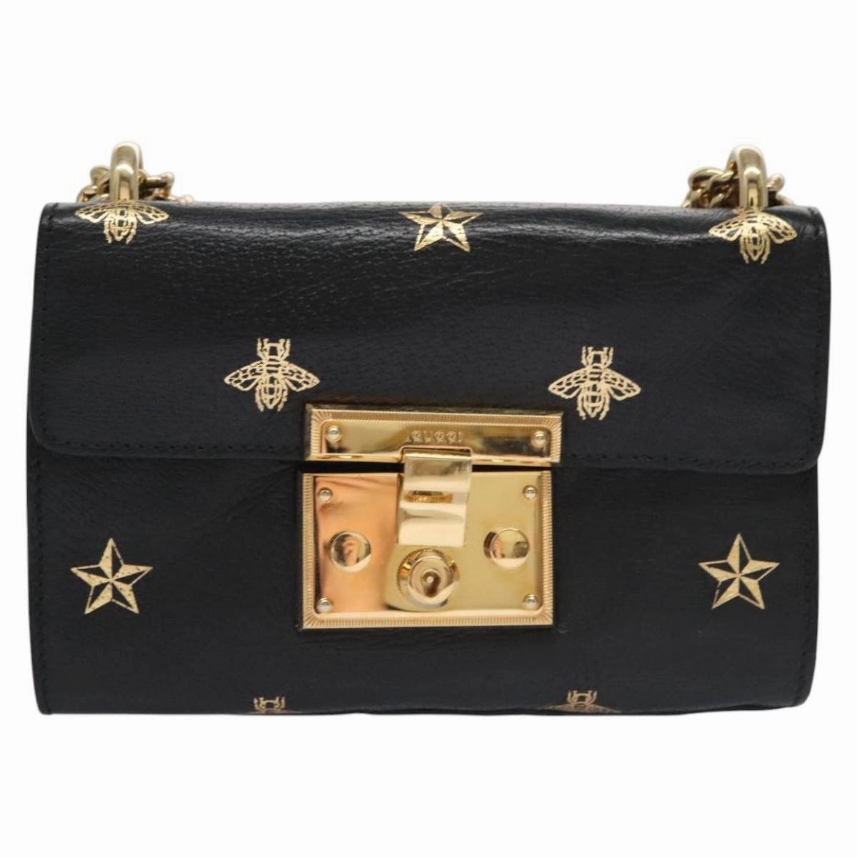 Gucci Padlock Black Leather Shoulder Bag ()