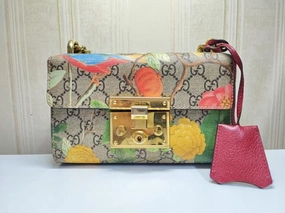 Gucci Padlock GG Blooms Canvas Shoulder Bag Multicolor Small