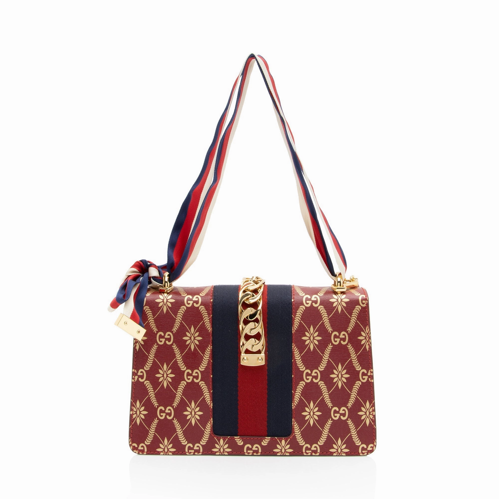 Gucci Printed Calfskin Sylvie Small Shoulder Bag (SHF-9AqYxv)