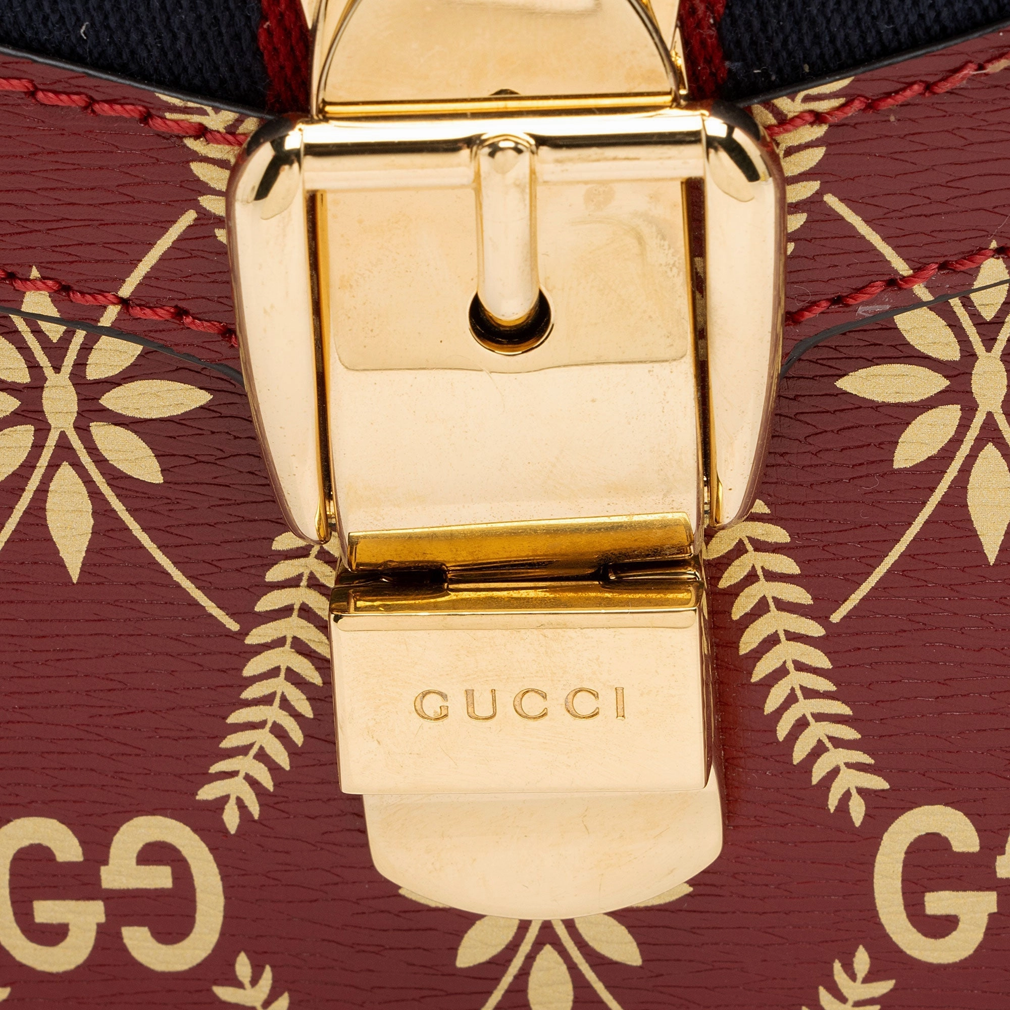 Gucci Printed Calfskin Sylvie Small Shoulder Bag (SHF-9AqYxv)