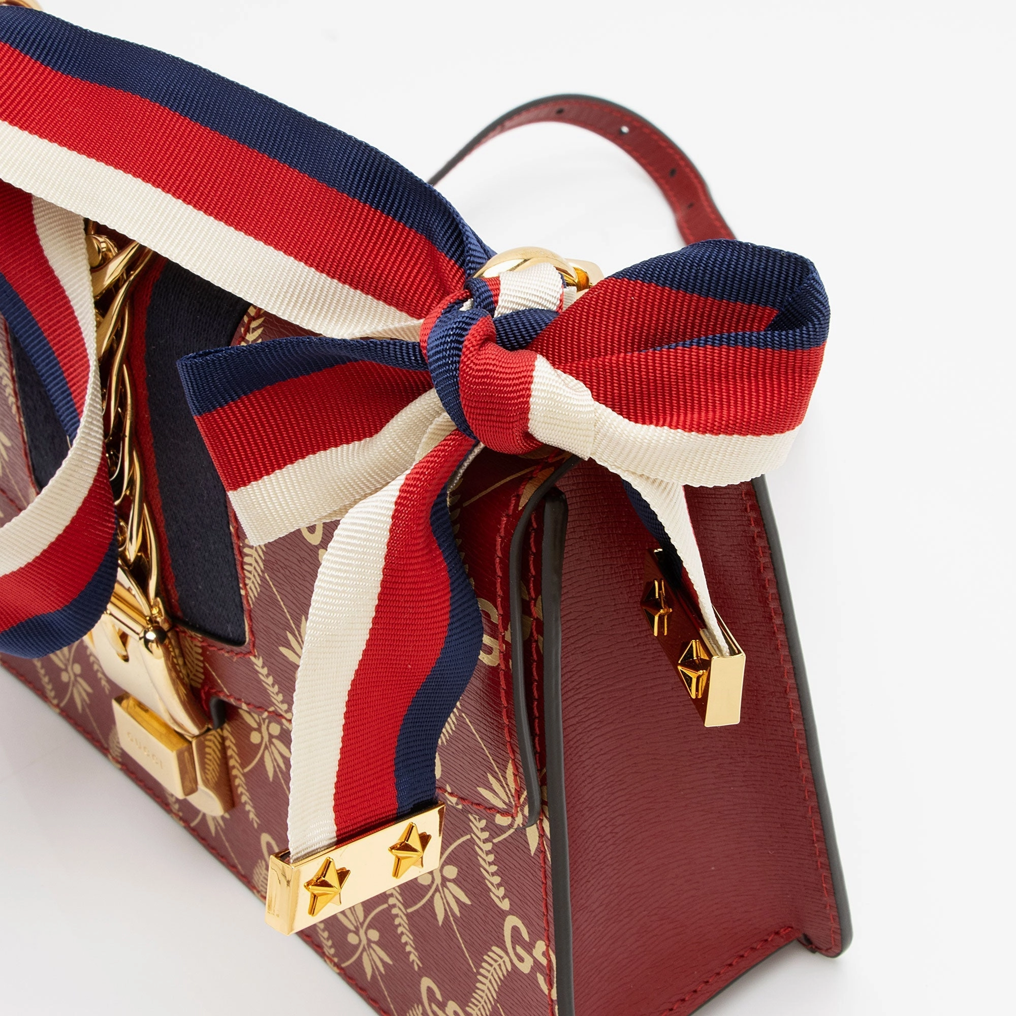 Gucci Printed Calfskin Sylvie Small Shoulder Bag (SHF-9AqYxv)