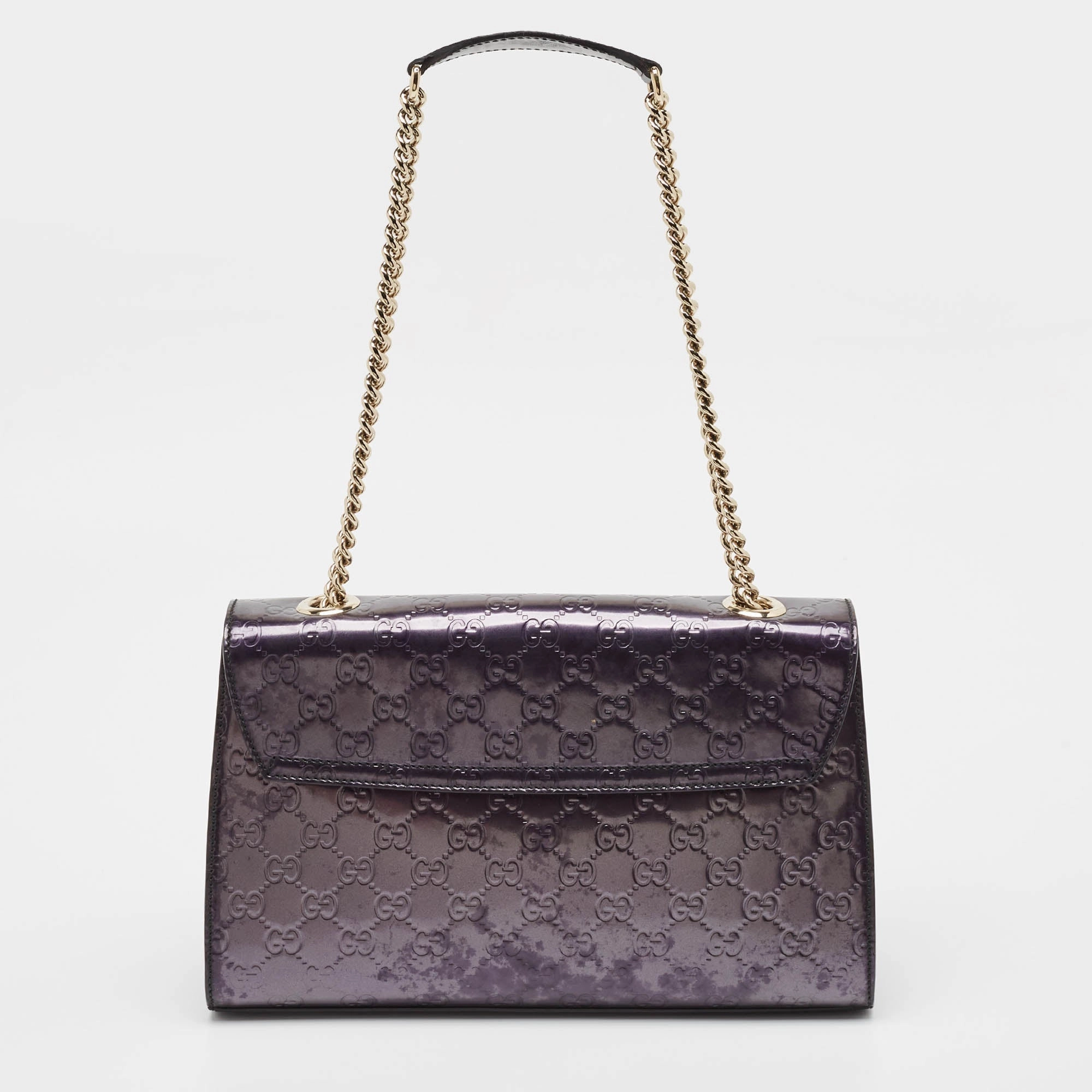 Gucci Purple Guccissima Patent Leather Medium Emily Shoulder Bag