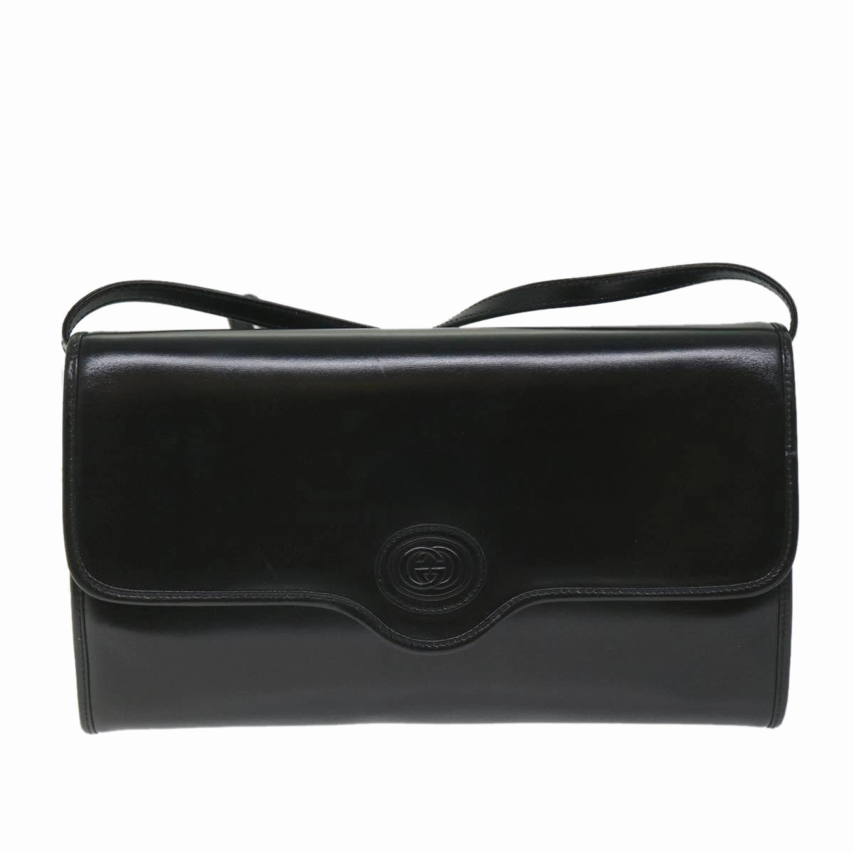 GUCCI Shoulder Bag Leather Black  57326