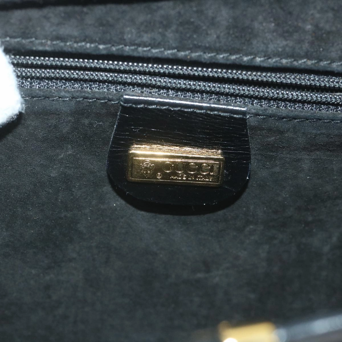 GUCCI Shoulder Bag Leather Black  57326