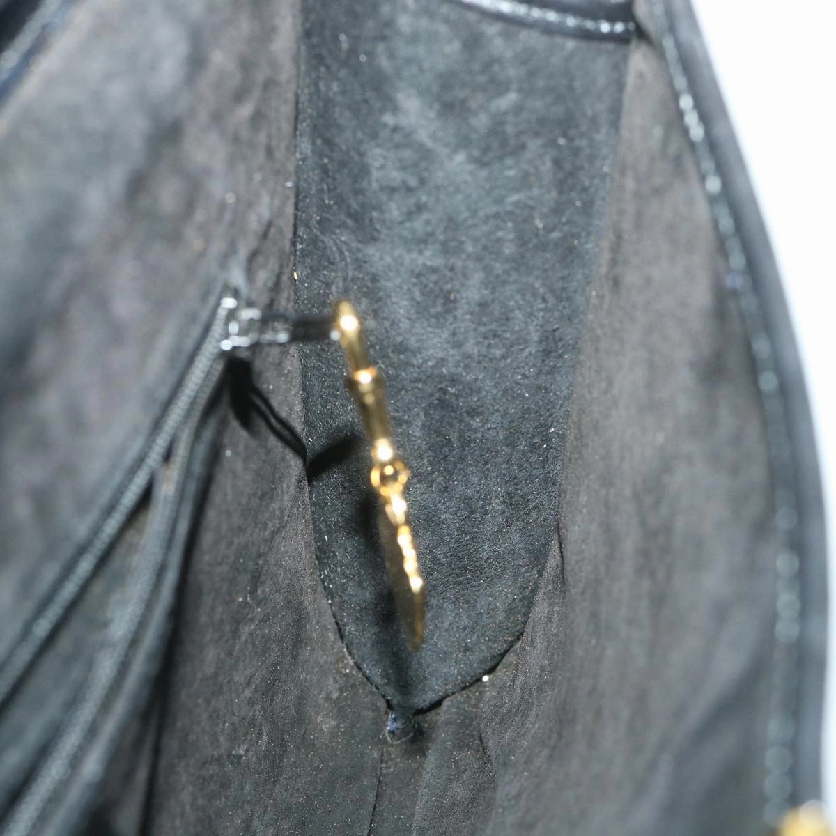 GUCCI Shoulder Bag Leather Black  57326
