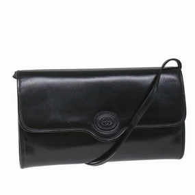 GUCCI Shoulder Bag Leather Black  57326