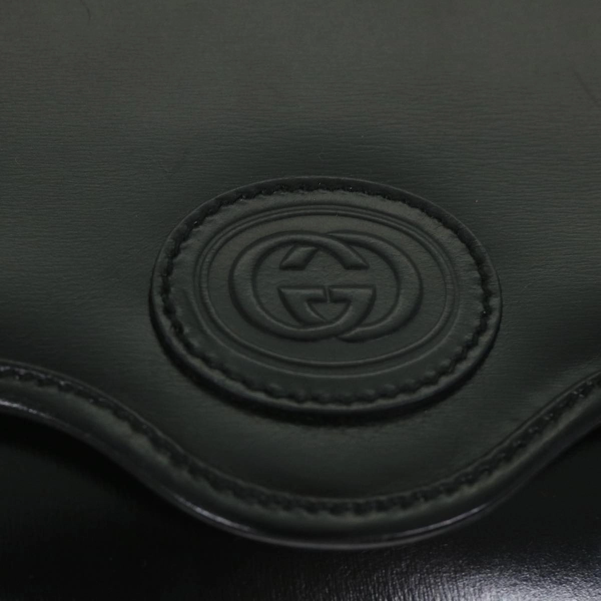 GUCCI Shoulder Bag Leather Black  57326