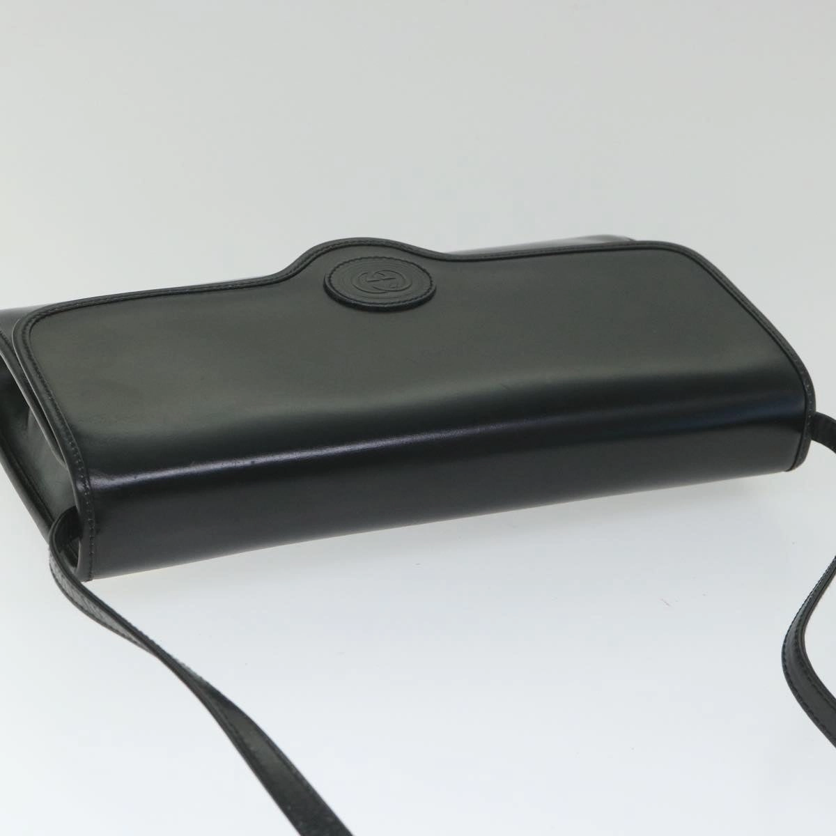 GUCCI Shoulder Bag Leather Black  57326