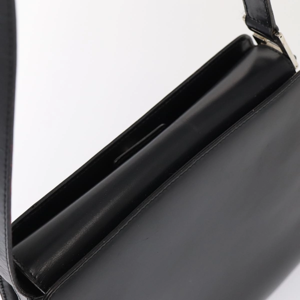 GUCCI Shoulder Bag Leather Black Silver 001 2046 1719  87292