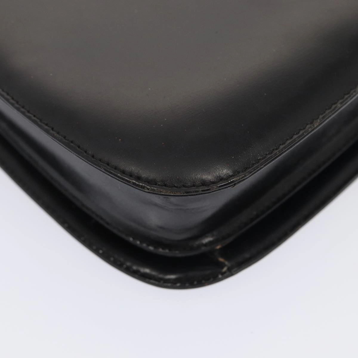 GUCCI Shoulder Bag Leather Black Silver 001 2046 1719  87292