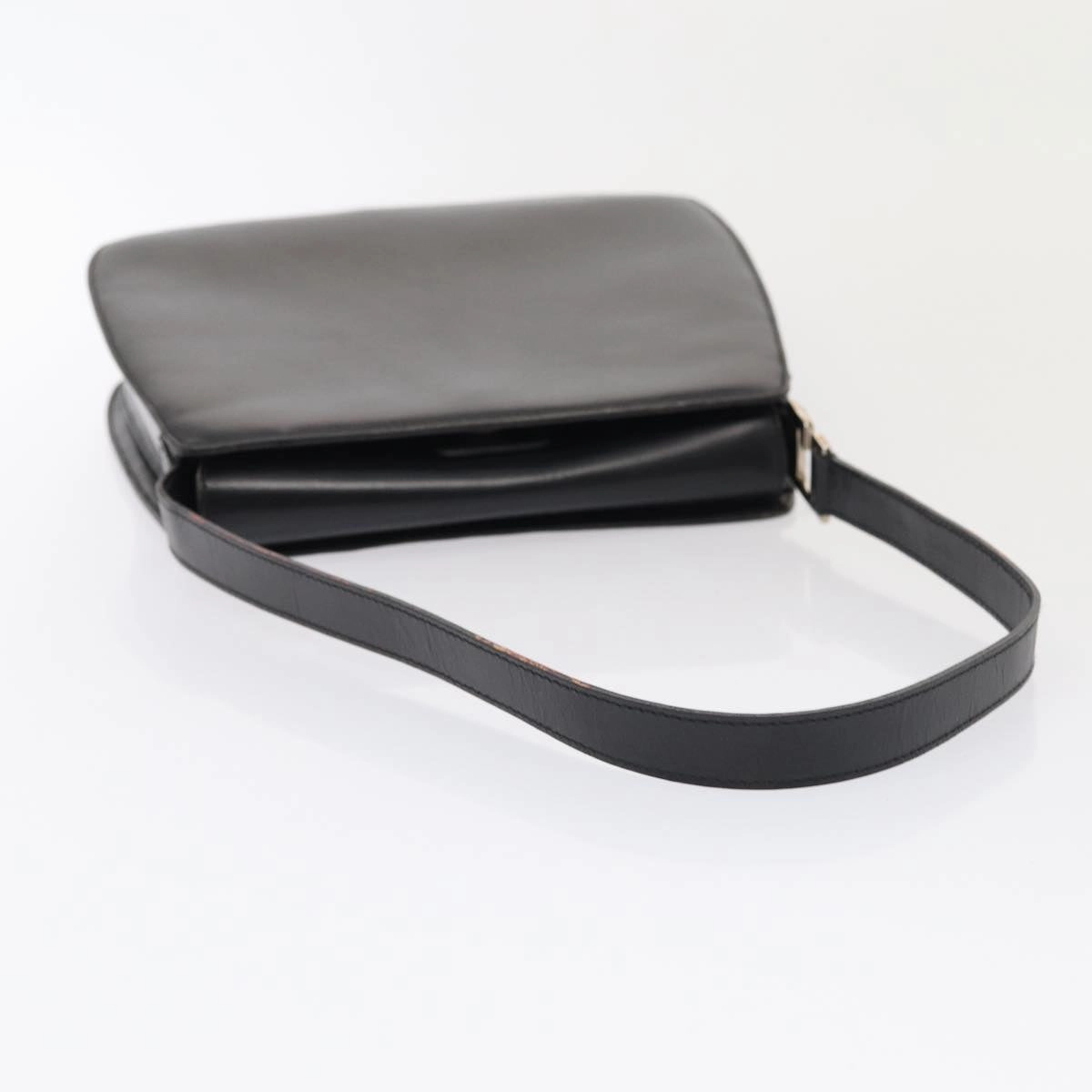 GUCCI Shoulder Bag Leather Black Silver 001 2046 1719  87292