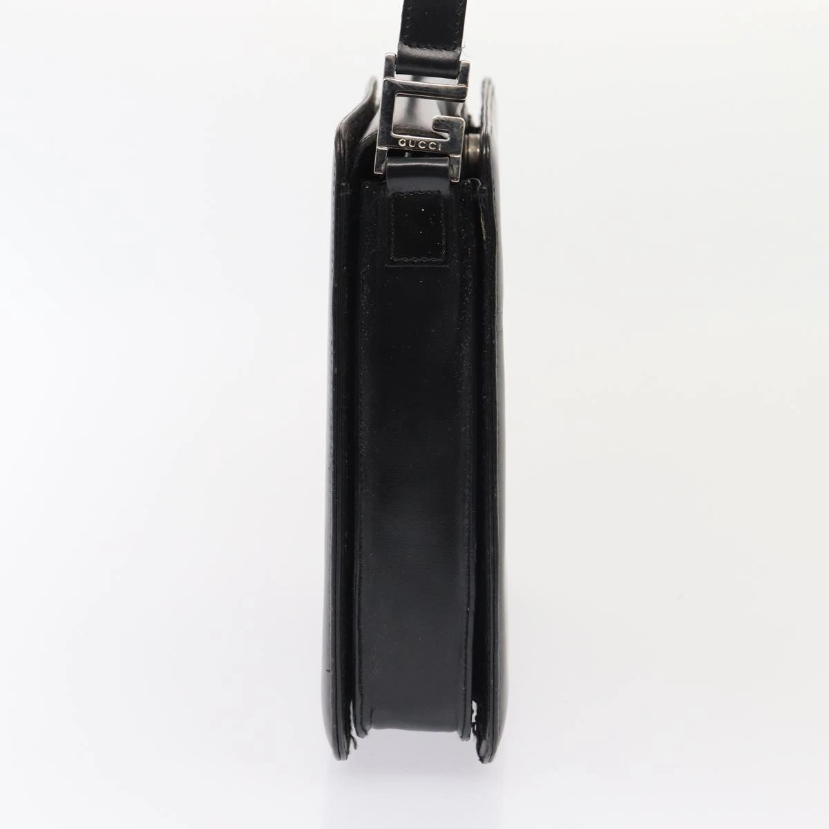 GUCCI Shoulder Bag Leather Black Silver 001 2046 1719  87292